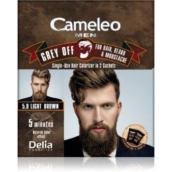 Delia Cosmetics Cameleo Men jednorázová barva pro okamžité zakrytí šedin odstín 5.0 Light Brown 2 x 15 ml