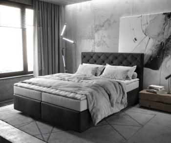 Boxspring postel Dream-Great 160x200 cm mikrovlákno antracitová