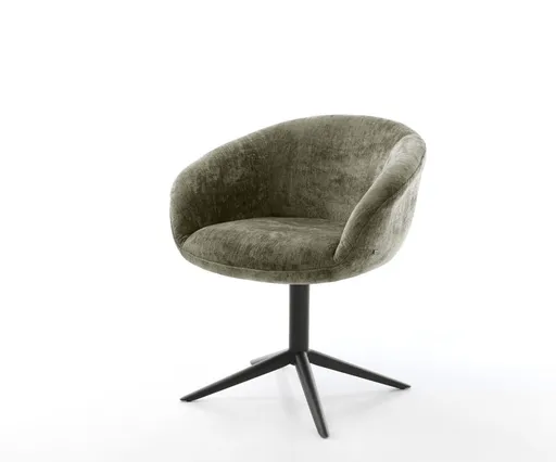 Jídelní židle Vinka-Flex s područkami žinylka olivová podnož