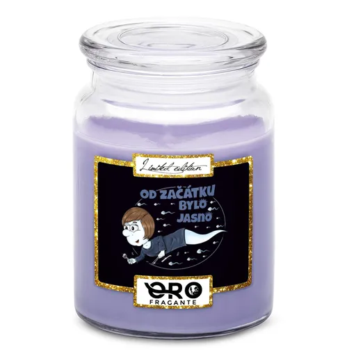 Svíčka Řasařská spermie (Vůně svíčky: Levandule)