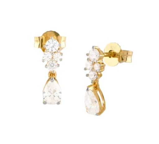 Guess Visací pozlacené náušnice Jardin JSBE04492JWYGT/U