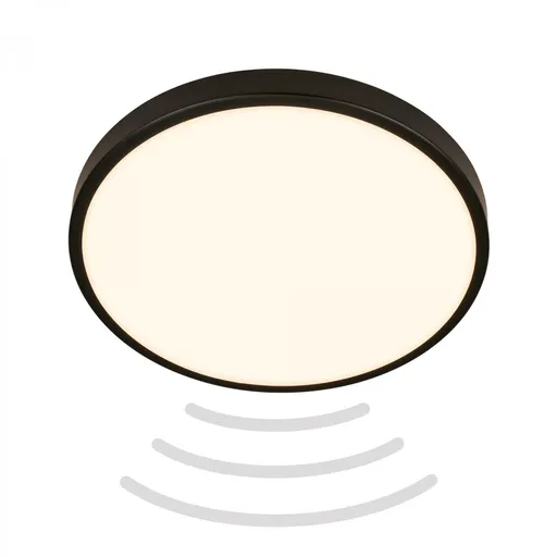 BRILONER Chet LED stropní svítidlo IP54, 3m dosah čidla, pohybové čidlo, černá 3829015