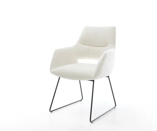 Jídelní židle Yago-Flex s područkami bouclé měkký béžová tenká