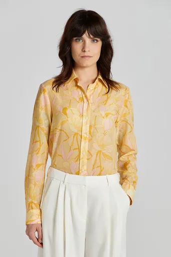 KOŠILE GANT REG MAGNOLIA PRINT COT SILK SHIRT DUSTY YELLOW
