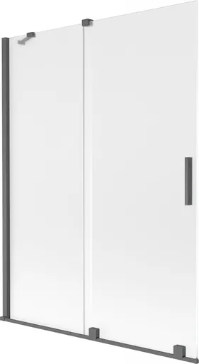 MEXEN/S Velar dvoukřídlá posuvná vanová zástěna 130 x 150, dekor, grafit kartáčovaná 896-130-000-31-66