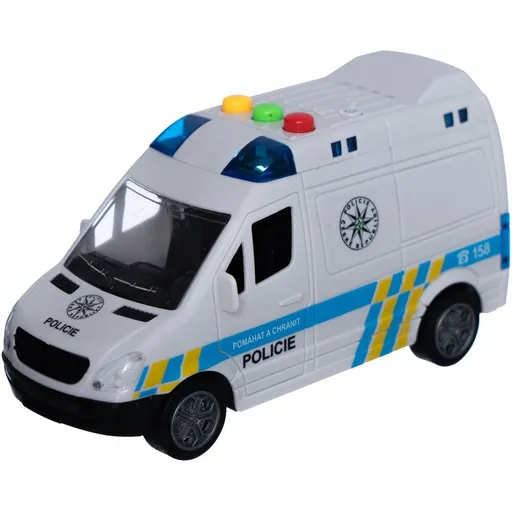 Policejní dodávka 15cm se zvukem se světlem na setrvačník