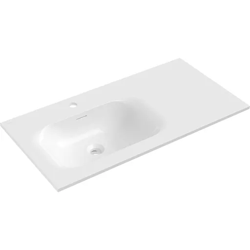 MEXEN Vela umyvadlo zapuštěné do desky levá 91 x 46,5, bílá lesk 25239000L