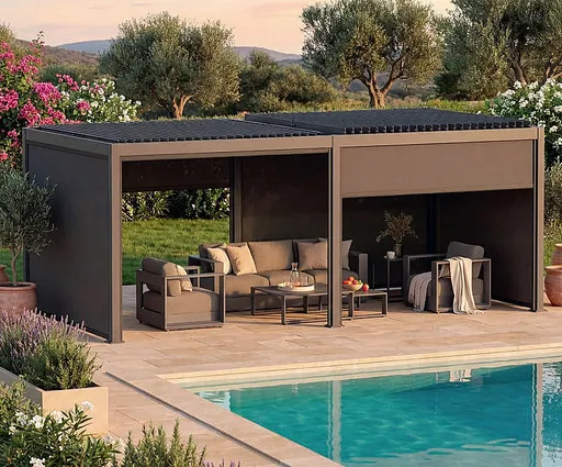 DEOKORK Zahradní kovový altán ECONOMY 6x3 m (grafit)