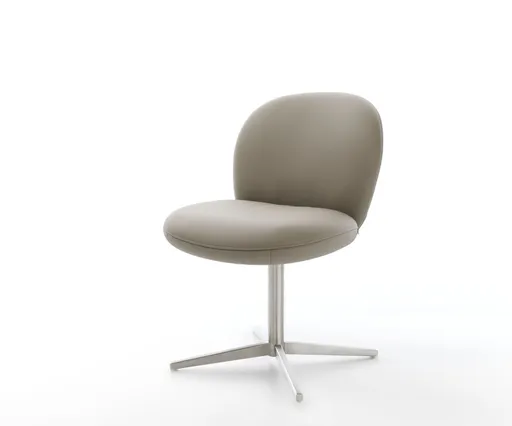 Jídelní židle Nube-Flex pravá kůže béžová podnož nerezová ocel