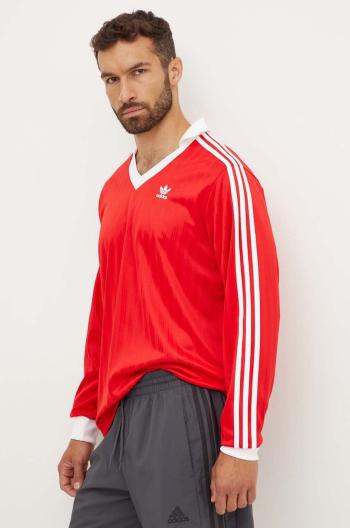 Tričko s dlouhým rukávem adidas Originals Adicolor Piqué Football Long Sleeve červená barva, s aplikací, IX5226