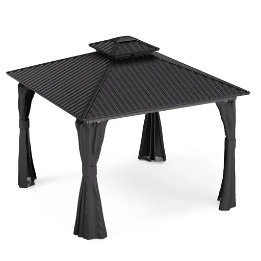 Blumfeldt ShadeFortress, altán, 3 x 3 m, střecha z pozinkované oceli, chrání před sluncem, deštěm a větrem