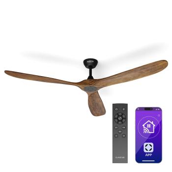 Klarstein Bahama Breeze Smart Stropní ventilátor, lopatky rotoru z masivního dřeva, dálkové ovládání + ovládání pomocí aplikace