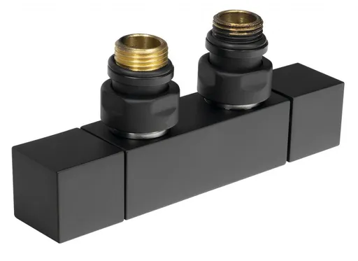 SAPHO CUBE TWIN připojovací sada ventilů pro středové připojení, černá mat CP581BS