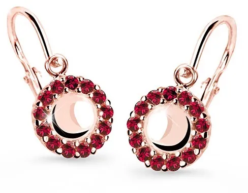 Cutie Jewellery Dětské náušnice z růžového zlata C2750-10-X-4 červená