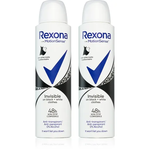 Rexona Invisible Black and White deodorant ve spreji proti bílým a žlutým skvrnám