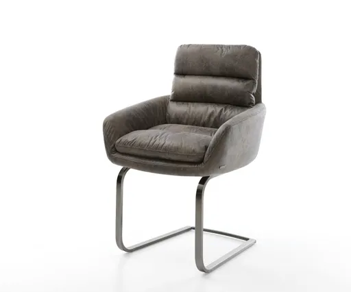 Abelia-Flex konzolová židle s područkami mikrovlákno šedá