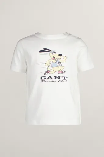 TRIČKO GANT RUNNING DOG PRINT T-SHIRT WHITE