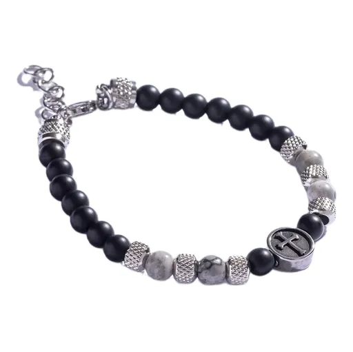 Marc Malone Korálkový náramek s šedým jaspisem MCGB5019