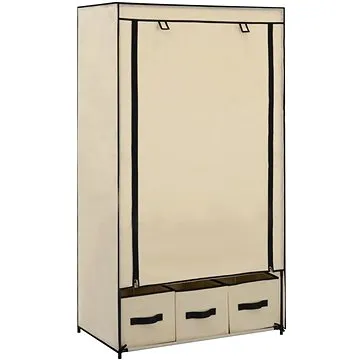 Šatní skříň krémová 87 × 49 × 159 cm textil