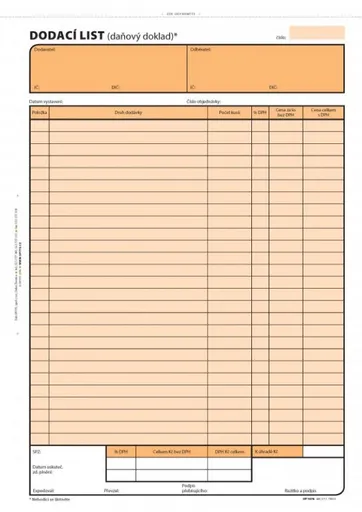 Tiskopis Dodací list A4 samopropis 100 listů OPTYS