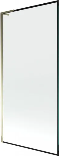 MEXEN/S Next L vanová zástěna FIX 90 x 150, černá vzor, zlatá 895-090-000-03-70-50