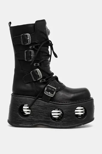 Kožené boty New Rock ITALI Y NOMADA NEGRO + SPACE MUELLES