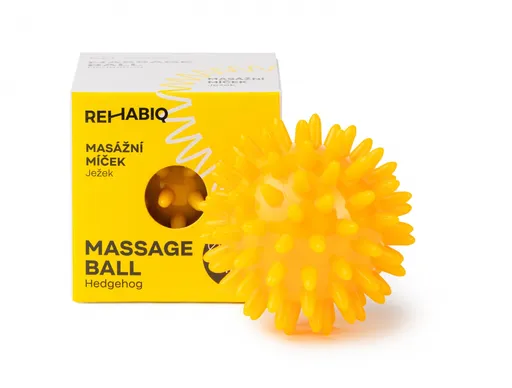 Rehabiq Masážní míček ježek 6 cm 1 ks žlutý