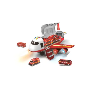 Hasičské letadlo s nákladním prostorem + 3 autíčka 1:64