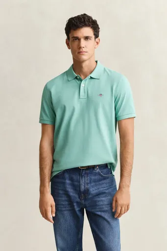 POLOKOŠILE GANT REG SHIELD SS PIQUE POLO MUTED TURQUOISE