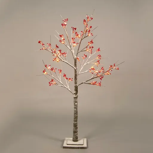 ACA Lighting červený stromeček 48 WW LED 220-240V IP44 20x20x120cm 3m hnědý napájecí kabel X1048143