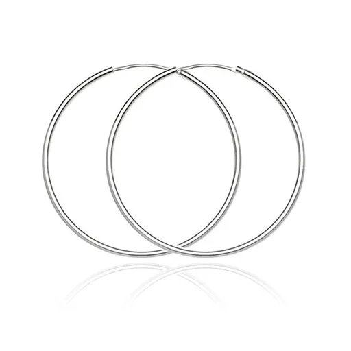 Kulaté náušnice ze stříbra 925 - lesklý a hladký povrch, 32 mm
