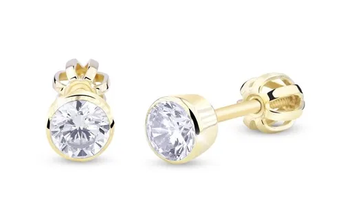 Cutie Jewellery Oblíbené náušnice ze žlutého zlata se zirkony Z3035-30-10-X-1