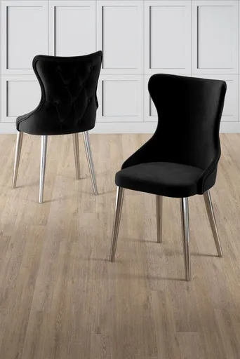 Sada židlí (6 kusů) Alpa - Black, Chrome