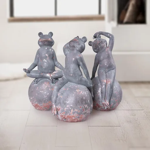 Weltbild Dekorace Žabí trio, sada 3 ks