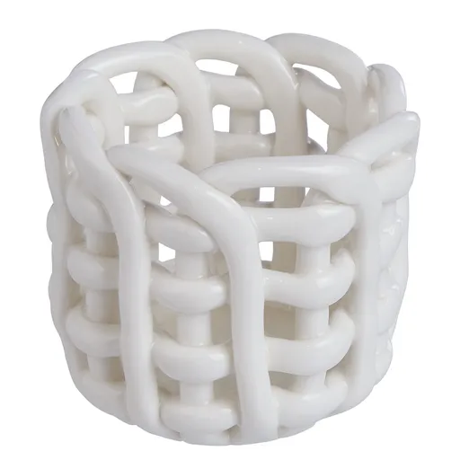 LITTLE CRAFT Svícen na čajovou svíčku 6 cm - bílá