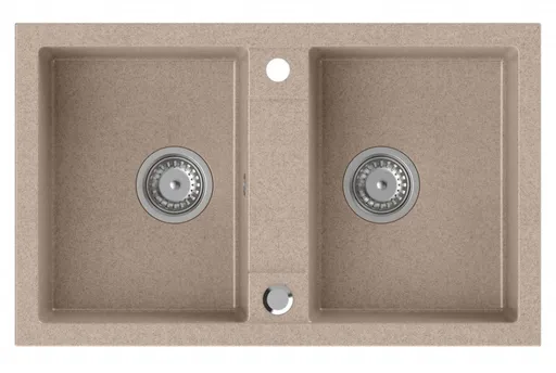 SAPHO Granitový dvojdřez, 78x48cm, béžová GR2222