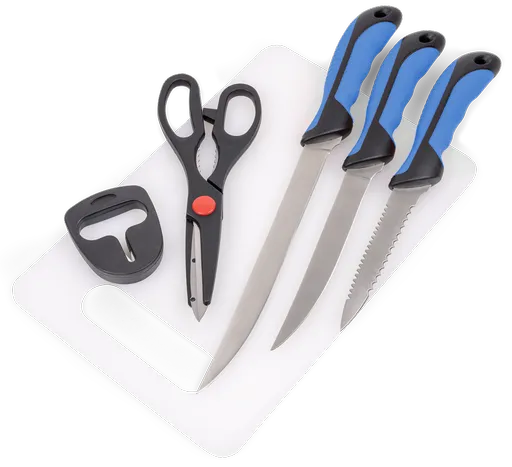 Zebco sada filetovacích nožů + nůžky fish filleting knife set