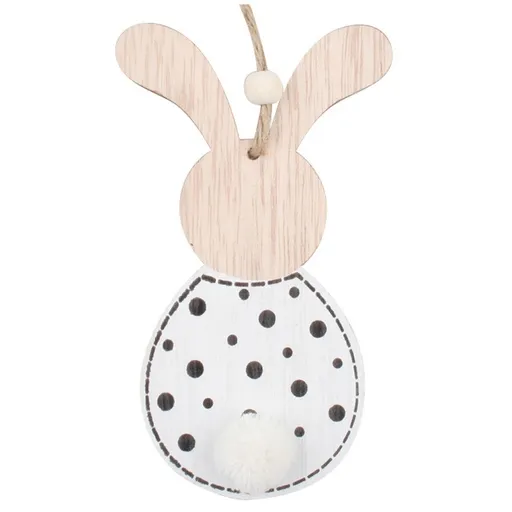 Černobílý zajíček na zavěšení 13 cm
