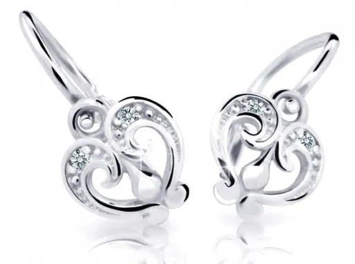 Cutie Jewellery Slušivé dětské náušnice z bílého zlata C2211-10-X-2 bílá