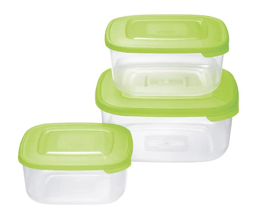 Tontarelli Dóza na potraviny Family čtvercová 3 ks zelená