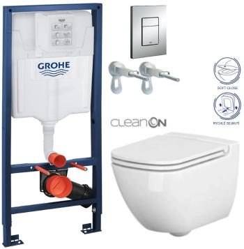 Rapid SL pro závěsné WC 38528SET s chromovou deskou + WC CERSANIT CLEANON CASPIA + SEDÁTKO 38772001 CP1