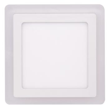 Ecolite Bílý vestavný LED panel hranatý 195 x 195mm 12W+4W podsvícený LED-DUO-S12W