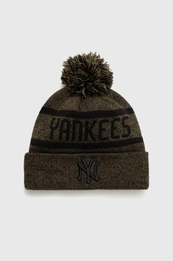 Čepice z vlněné směsi New Era zelená barva, z husté pleteniny, NEW YORK YANKEES