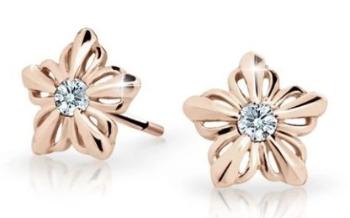 Cutie Jewellery Dětské kytičkové náušnice z růžového zlata C2238-30-X-4 bílá