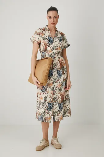 Šaty s příměsí lnu Medicine