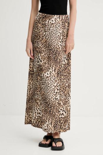 Sukňa Gestuz béžová farba, maxi, rovný strih, 10909888