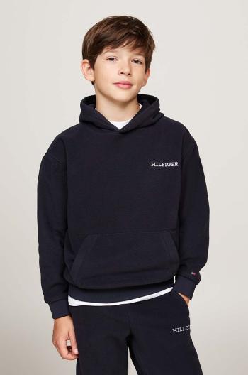 Dětská mikina Tommy Hilfiger tmavomodrá barva, s kapucí, hladká, KS0KS00576