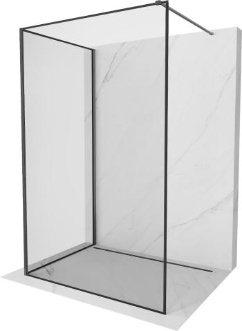 MEXEN/S - Kioto Sprchová zástena WALK-IN 110 x 70 cm, čierny vzor, grafit kartáčovaná 800-110-212-66-70-070