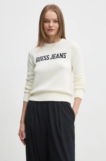 Bavlněný svetr Guess Jeans béžová barva, W4BR10 Z3HM1