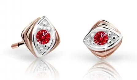 Cutie Jewellery Dětské náušnice z růžového zlata C1897-30-X-4 červená